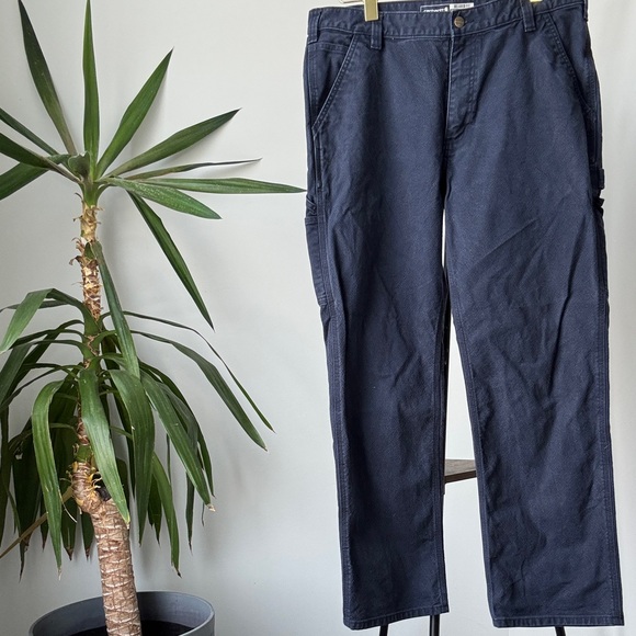 CARHARTT Navy Cargo Pants | Rugged Flex Duck Utility | 35/32 - Picture 2 of 11